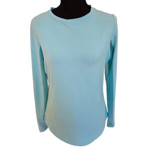 IBKUL Womens Aqua Long Sleeve Mesh UPF 50 Athletic Sun Shirt Medium